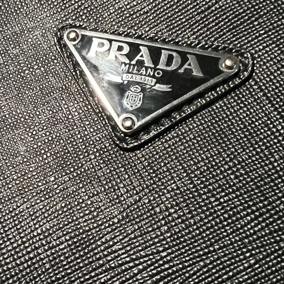 Prada Saffiano Logo Leather Document Briefcase Black $1,720 - Picture 9 of 9